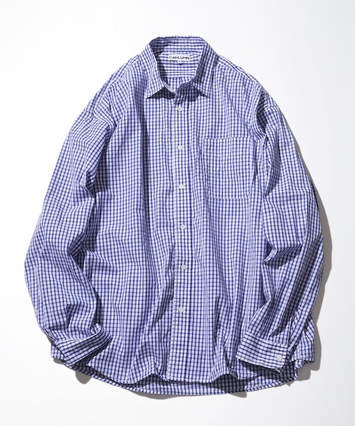 Magazine Pocket  Broad Shirt(Gingham)
