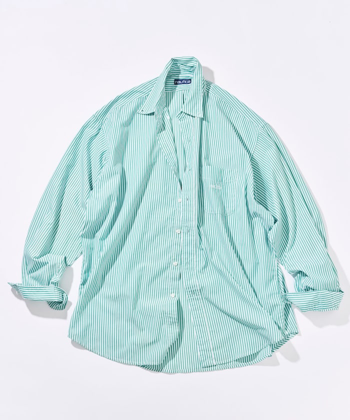 ビッグシルエット ブロード ストライプ BDシャツ