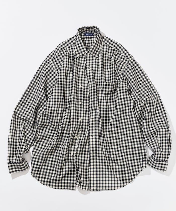 ギンガムチェック ロングスリーブ BDシャツ/ワンウォッシュ