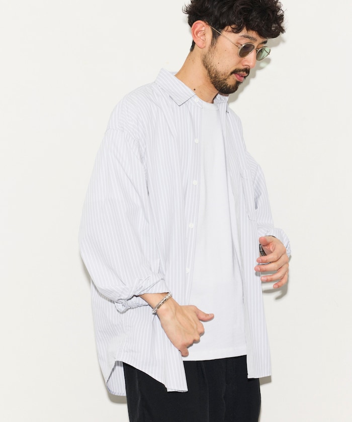 別注 リラックスフィット ブロードストライプ クレイジーパターン レギュラーカラーシャツ