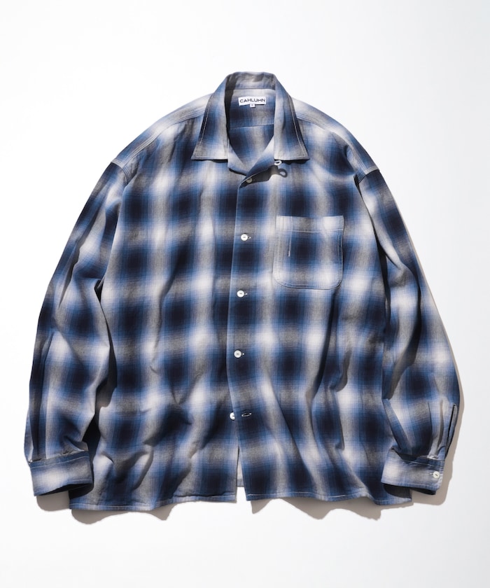 Magazine Pocket  Open Collar Shirt(Ombre)