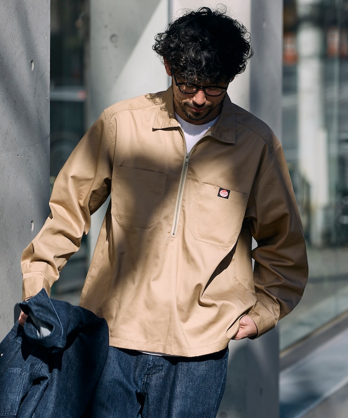 FREAK'S STOREの別注 ハーフジップ ロングスリーブ プルオーバー シャツ