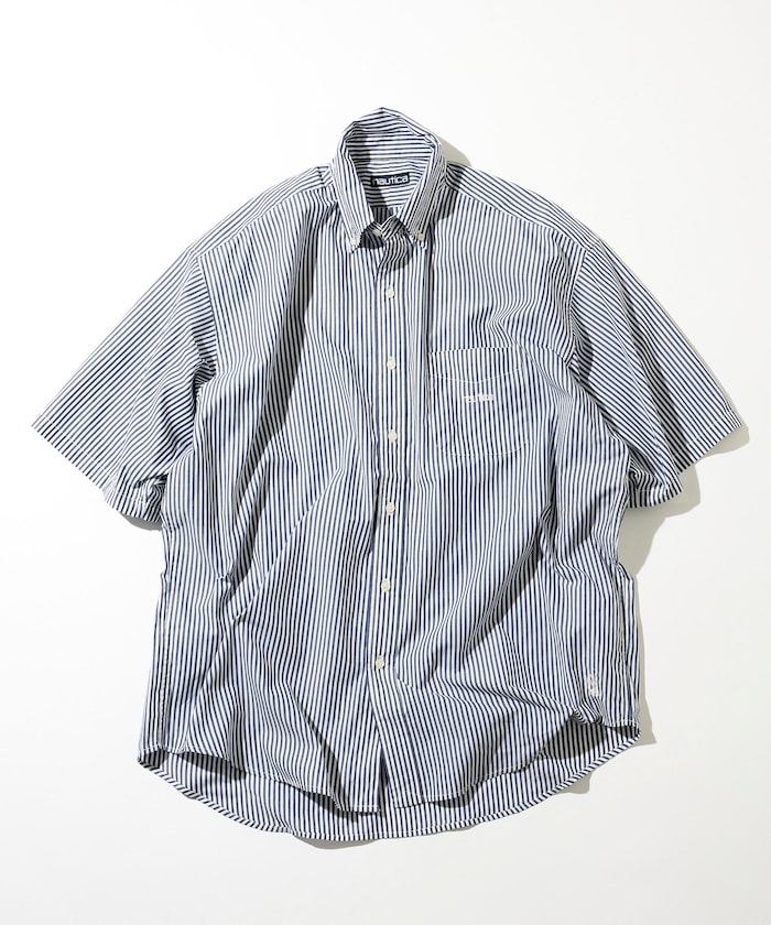 ビッグシルエット ブロード ストライプ BD S/Sシャツ