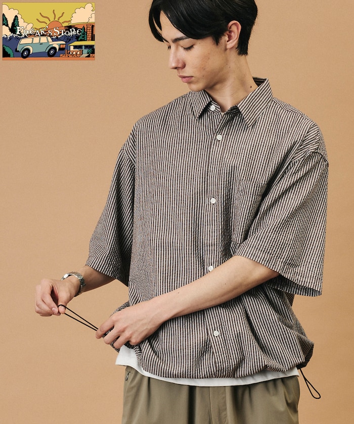 FREAK'S STORE for BEACH & FES シアサッカー スピンドル レギュラーカラー ショートスリーブシャツ