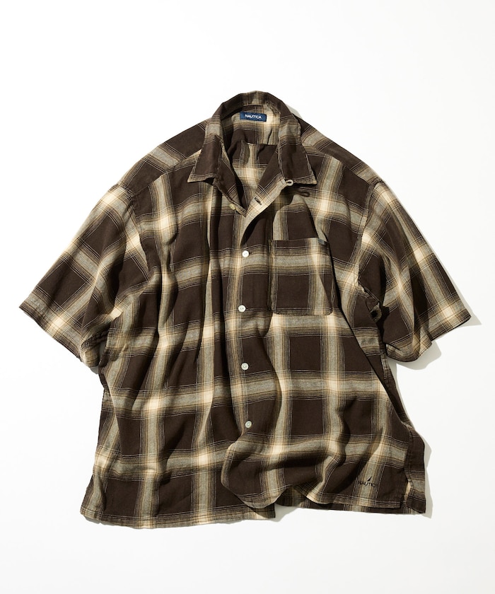 ブリーチ オンブレ オープンカラー半袖シャツ