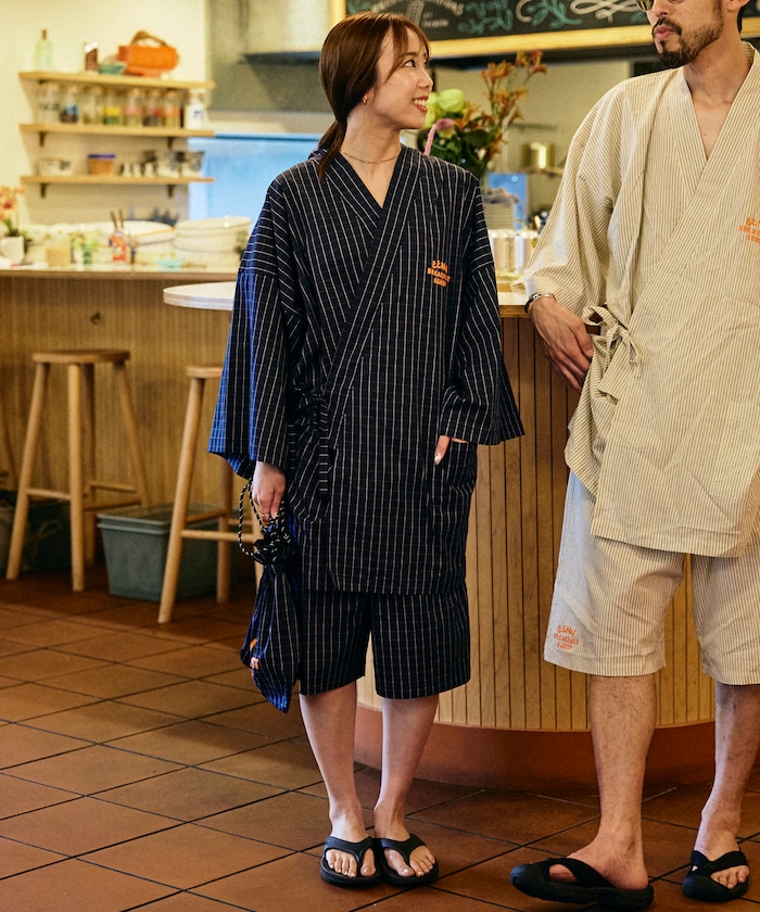 EENY × FREAK'S STORE 作務衣 イージーセットアップ（巾着バッグ付き）