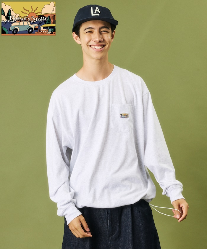 FREAK'S STORE for BEACH & FES リラックスフィット ワンポイントロゴ スピンドル ロングスリーブTシャツ