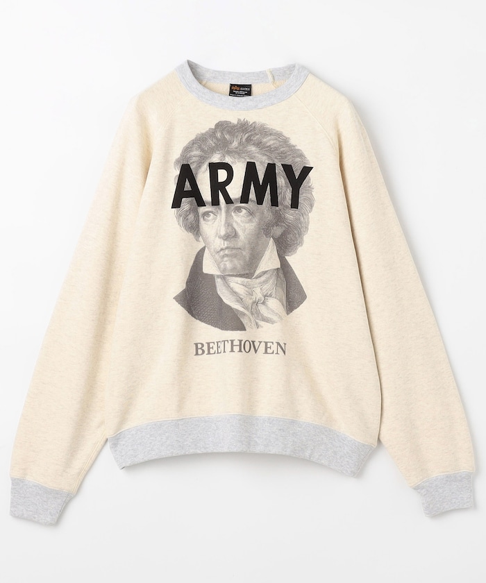 FREAK'S STOREのALPHA × FREAK'S STORE 別注 ARMY ベートーベン プリント クルーネックスウェット
