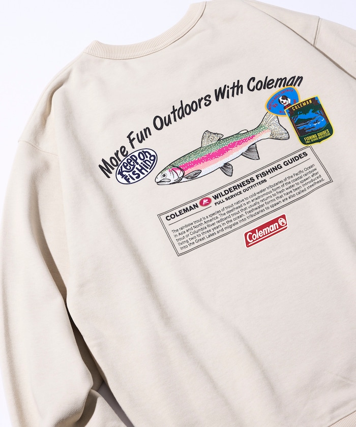 Coleman × FREAK'S STORE 別注 トラウトデザイン バックプリント クルーネックスウェット