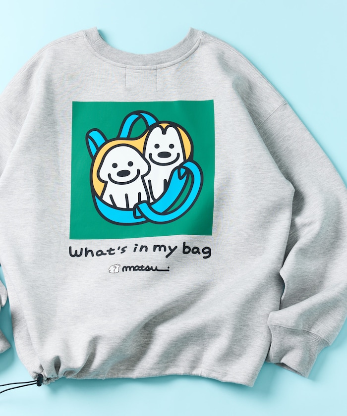 matsui×FREAK'S STORE 別注「つれてって Take me」 ドローコード バックプリント クルーネックスウェット