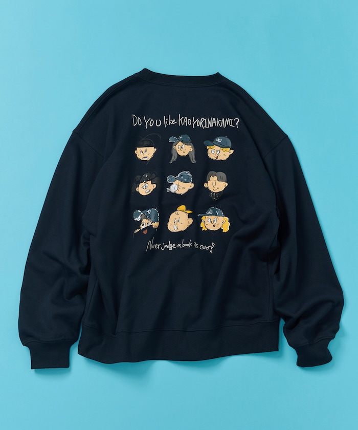 kaoyorinakami × FREAK'S STORE 別注 ランダム フェイスプリント クルーネックスウェット