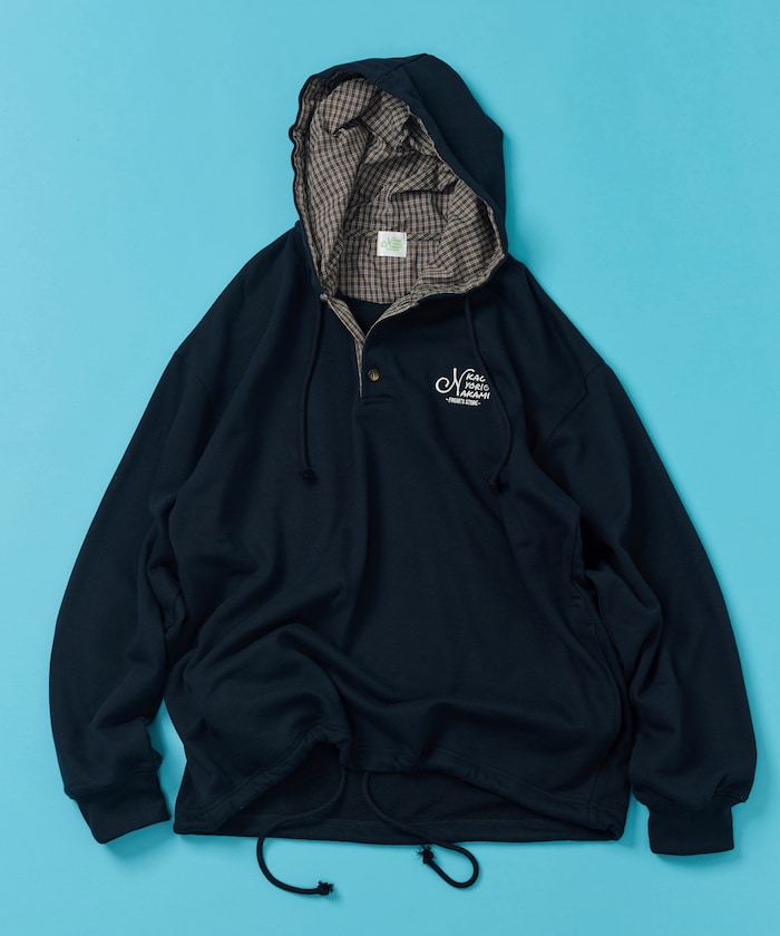 kaoyorinakami × FREAK'S STORE 別注 ワンポイント ヘンリー スウェットパーカー