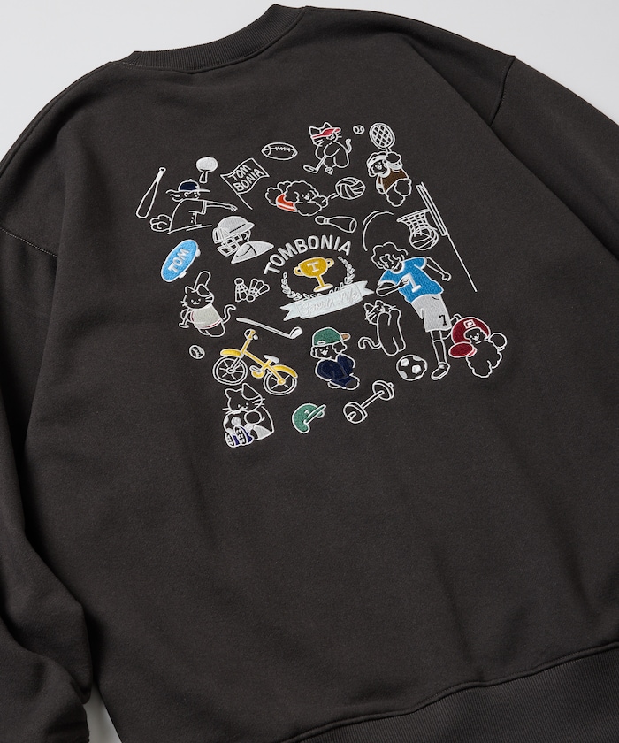 tombonia × FREAK'S STORE/トムボニア コラボ スポーツライフ バックデザイン クルーネックスウェット