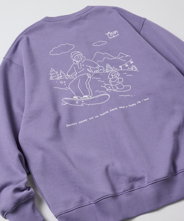 tombonia × FREAK'S STORE/トムボニア コラボ  スノーボード バックデザイン ヘンリーネックスウェット