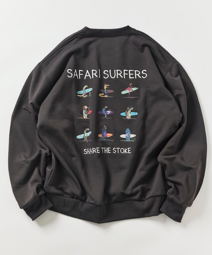 サファリサーファーズ バックプリントクルーネックスウェット