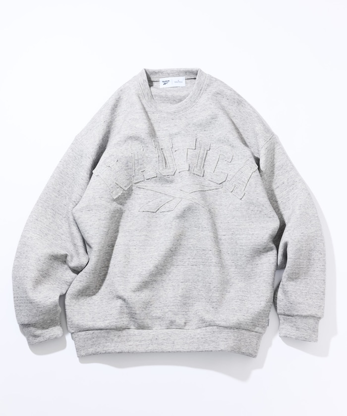 【1月16日12:00発売】【Exclusive】 ダブルネーム アーチロゴ ダンボール クルーネックスウェット