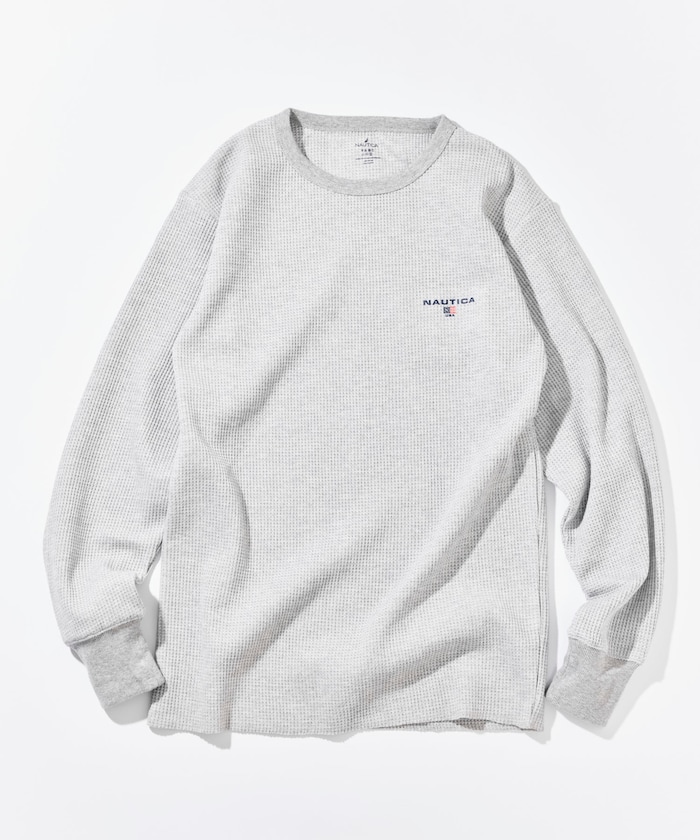 Essential タイトフィット L/S クルーネック ワッフルTシャツ