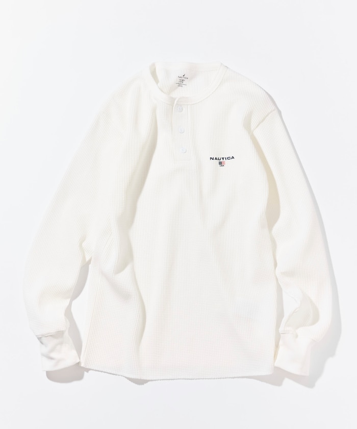 Essential タイトフィット L/S ヘンリーネック ワッフル Tシャツ