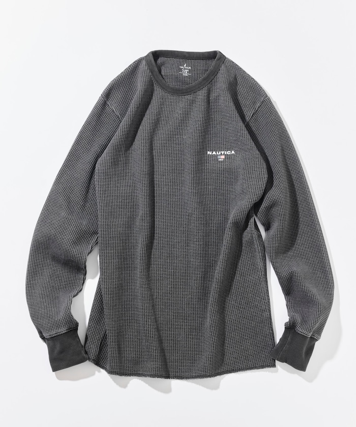 Essential タイトフィット L/S クルーネック ワッフル ピグメントTシャツ