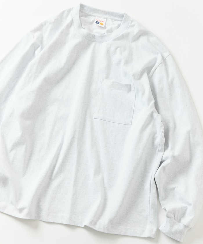 10.5オンス HEAVY WEIGHT ロングスリーブクルーネック ポケットTシャツ