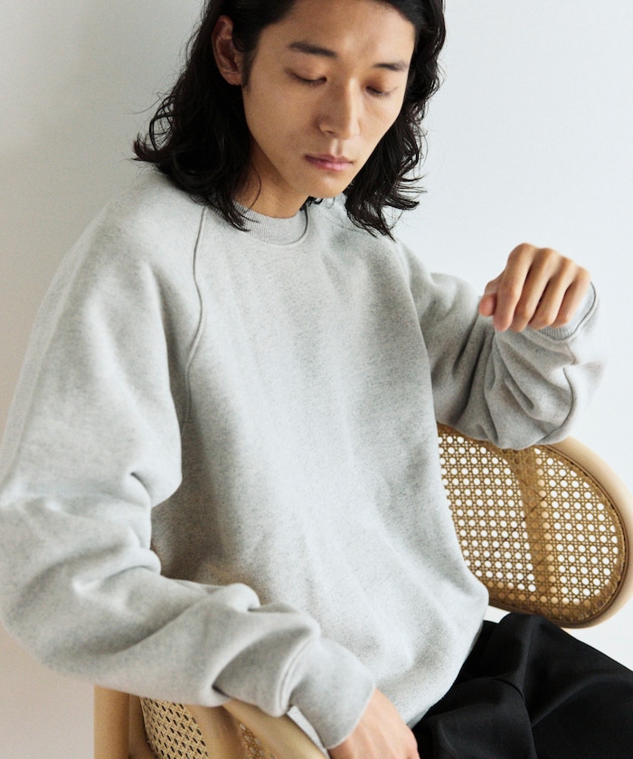 COMFORT HEATHER ヴィンテージライク 裏毛ラグラン クルーネックスウェット