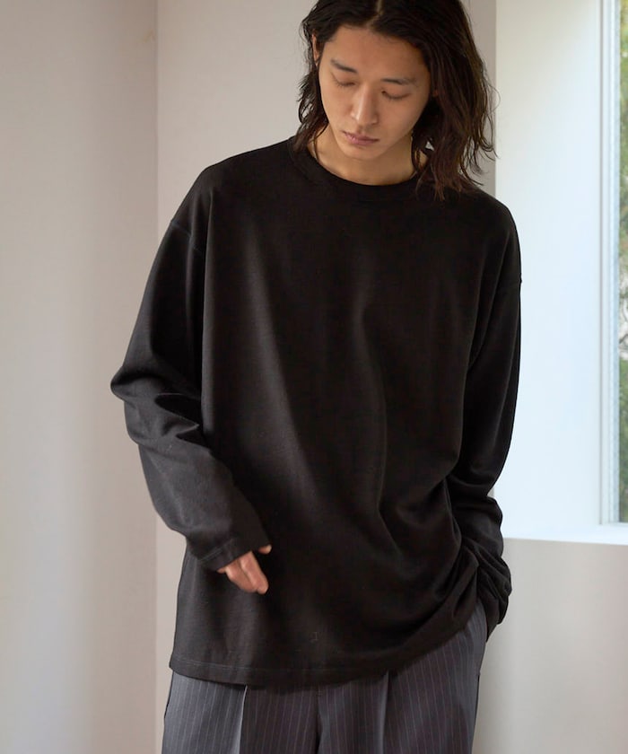 SUPER MERINO WOOL×INKEEP クルーネック ロングスリーブTシャツ