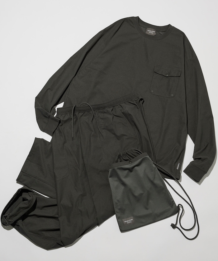 SOLOTEX パッカブル ロングスリーブ トラベルセットアップ ミニバッグ付き