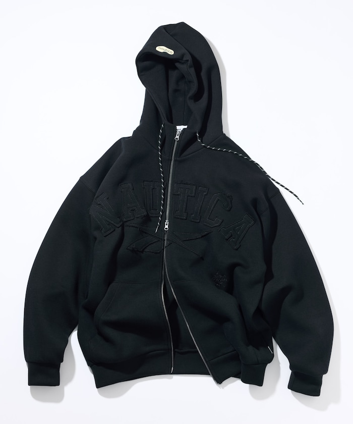 【10月9日12:00販売開始】Reebok × NAUTICA ダブルネーム アーチロゴ ダンボール ジップアップ スウェットフーディ/ジップパーカー