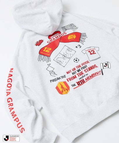 J.LEAGUE × FREAK’S STORE 別注SUPPORTERS ZIP HOODIE【名古屋グランパス】