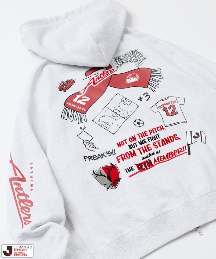 J.LEAGUE × FREAK’S STORE 別注SUPPORTERS ZIP HOODIE【鹿島アントラーズ】