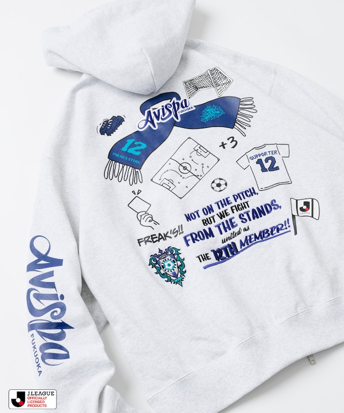 J.LEAGUE × FREAK’S STORE 別注SUPPORTERS ZIP HOODIE【アビスパ福岡】