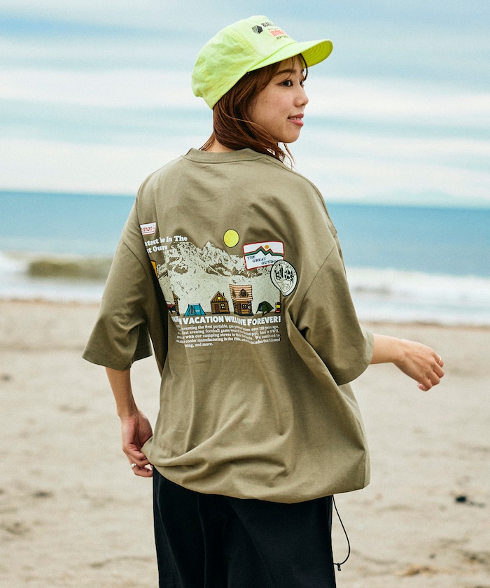 Coleman × FREAK'S STORE / コールマン 別注 Snowy Mountain バックプリント スピンドルTシャツ