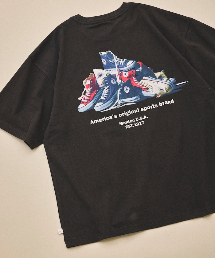 別注 シューズ バックプリント クルーネックTシャツ