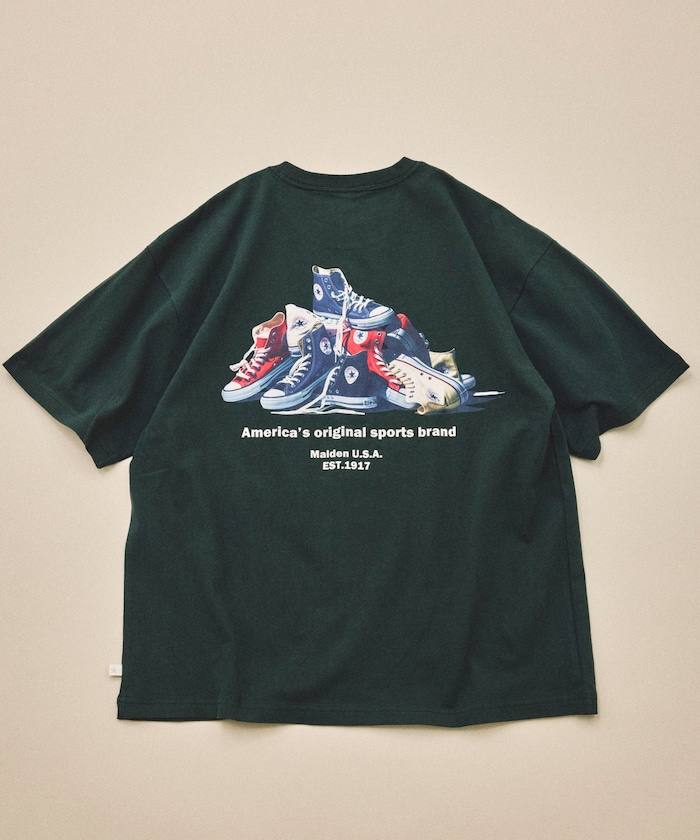 別注 シューズ バックプリント クルーネックTシャツ