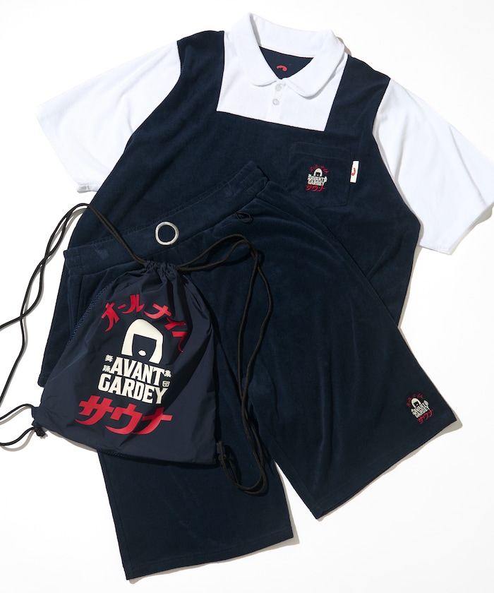 【6月26日 12:00販売開始】アバンギャルディ×SAUVENIR×FREAK'S STORE 別注 オールナイトサウナ KANNAIGI 制服TEE＆パンツ＆ナップサック セット[パイル]