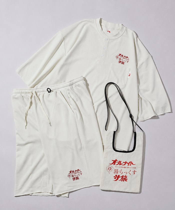 SAUVENIR×FREAK'S STORE 別注 オールナイトサウナ 「湯らっくす」 サ旅 ショルダーバッグ付き KANNAIGI 裏毛
