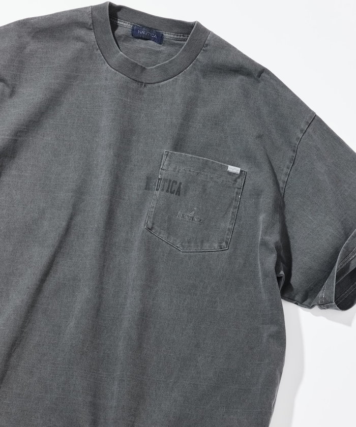 ビッグシルエット ピグメントダイ ヒドゥンロゴ ショートスリーブ ポケットTシャツ