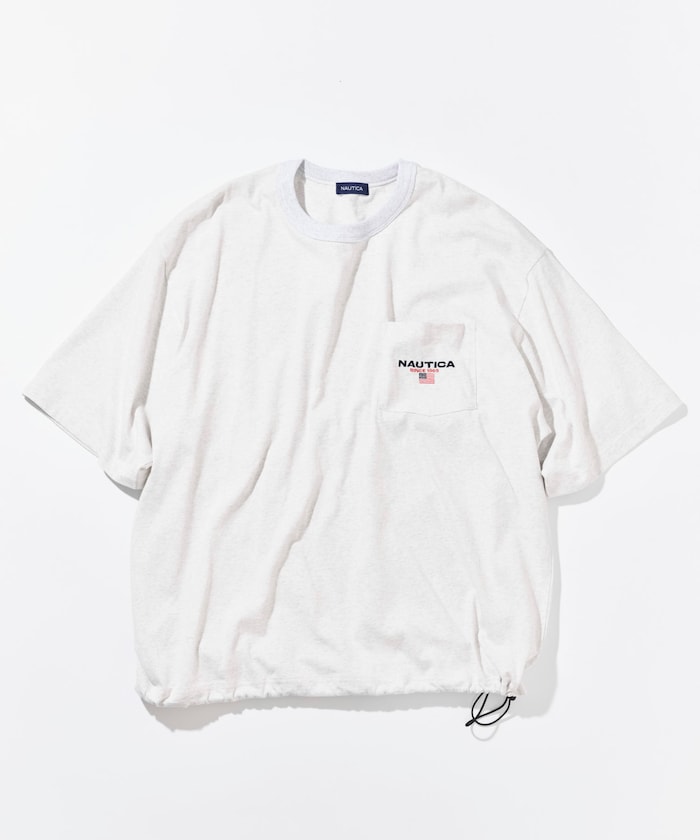 リラックスフィット フラッグロゴ ヘムコード ポケットTシャツ