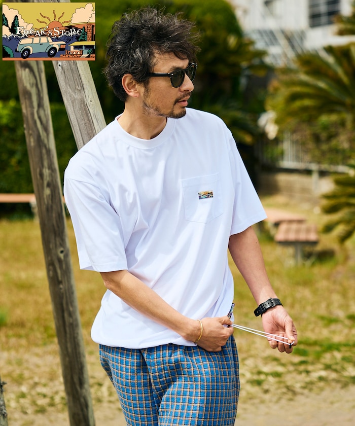 FREAK'S STORE for BEACH & FES リラックスフィット ワンポイントロゴ スピンドル ポケットTシャツ