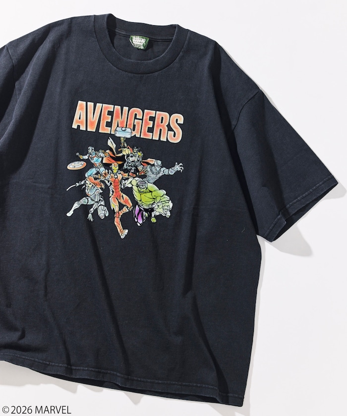 MARVEL/マーベル アベンジャーズ クルーネックTシャツ / 静電フロッキー加工