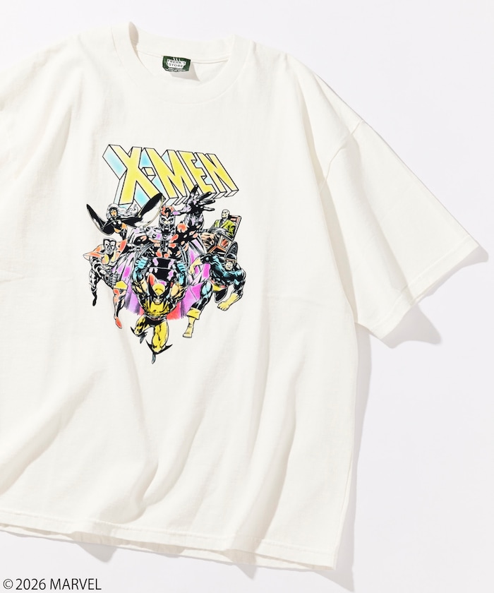 MARVEL/マーベル X-MEN クルーネックTシャツ / 静電フロッキー加工
