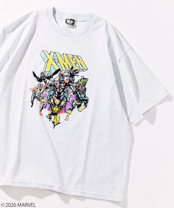 MARVEL/マーベル X-MEN クルーネックTシャツ / 静電フロッキー加工