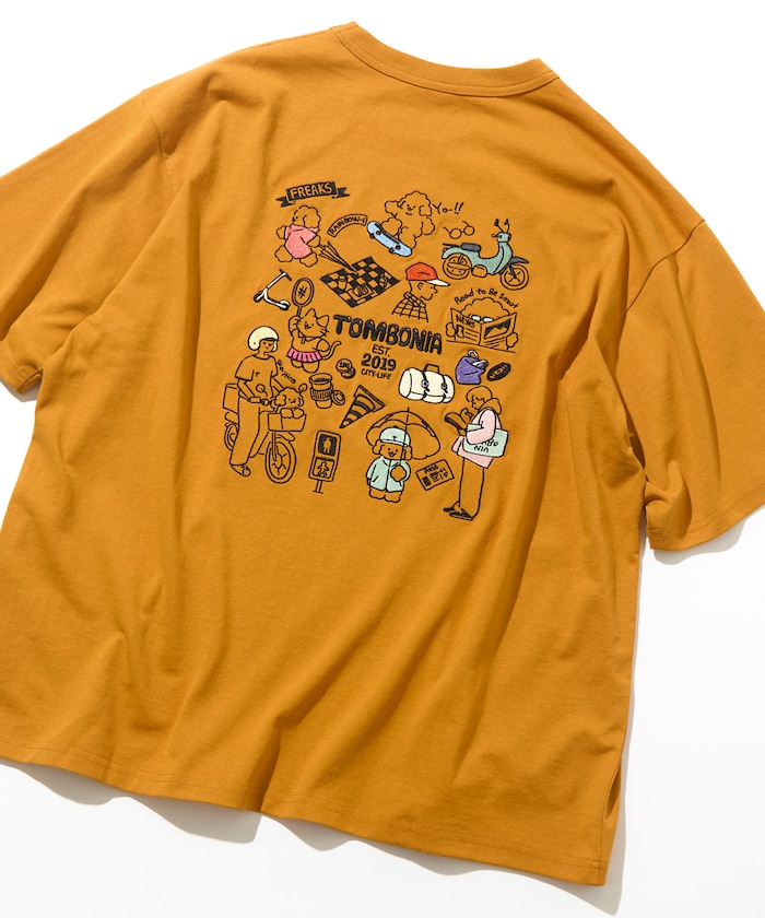 tombonia/トムボニア バックプリント クルーネック ポケットTシャツ/ニューライフ