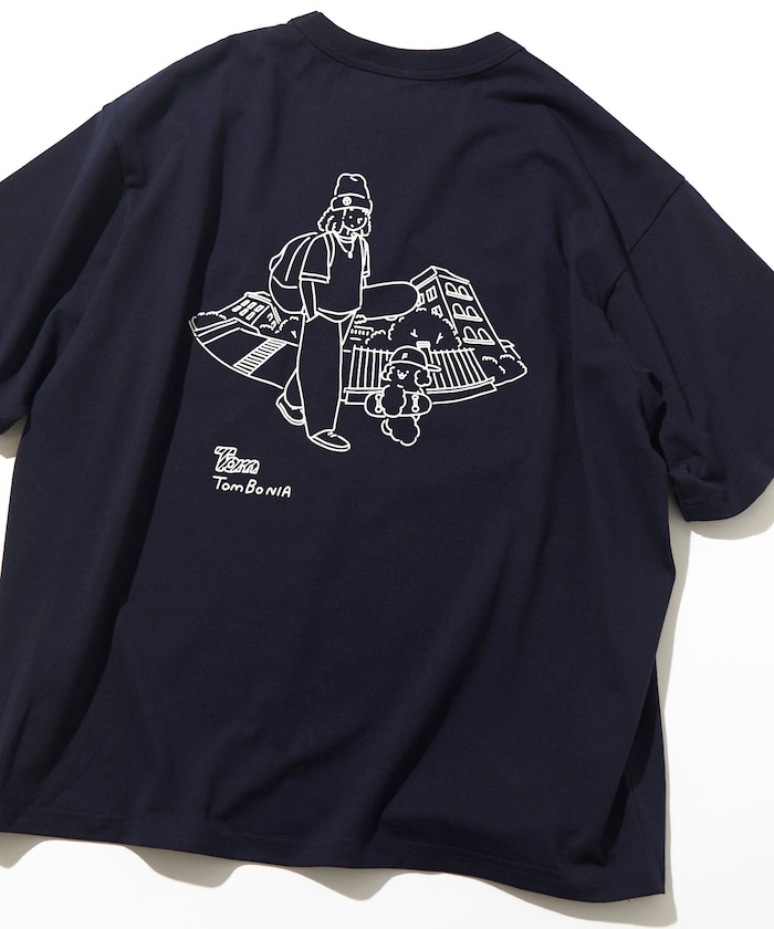tombonia/トムボニア バックプリント クルーネック ポケットTシャツ/スケートボーイ