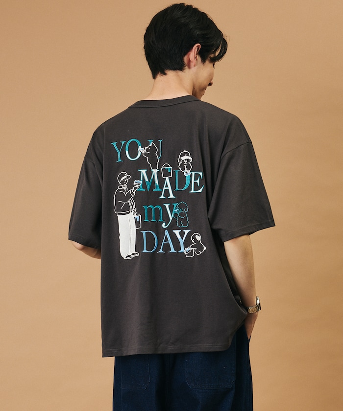 tombonia/トムボニア バックプリント クルーネックTシャツ/YOU MADE MY DAY