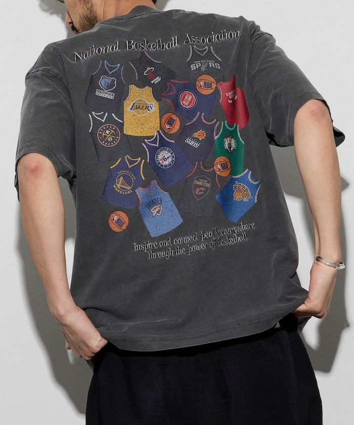 NBA × FREAK'S STORE 別注 ランダムユニフォームデザイン バックプリント クルーネックTシャツ