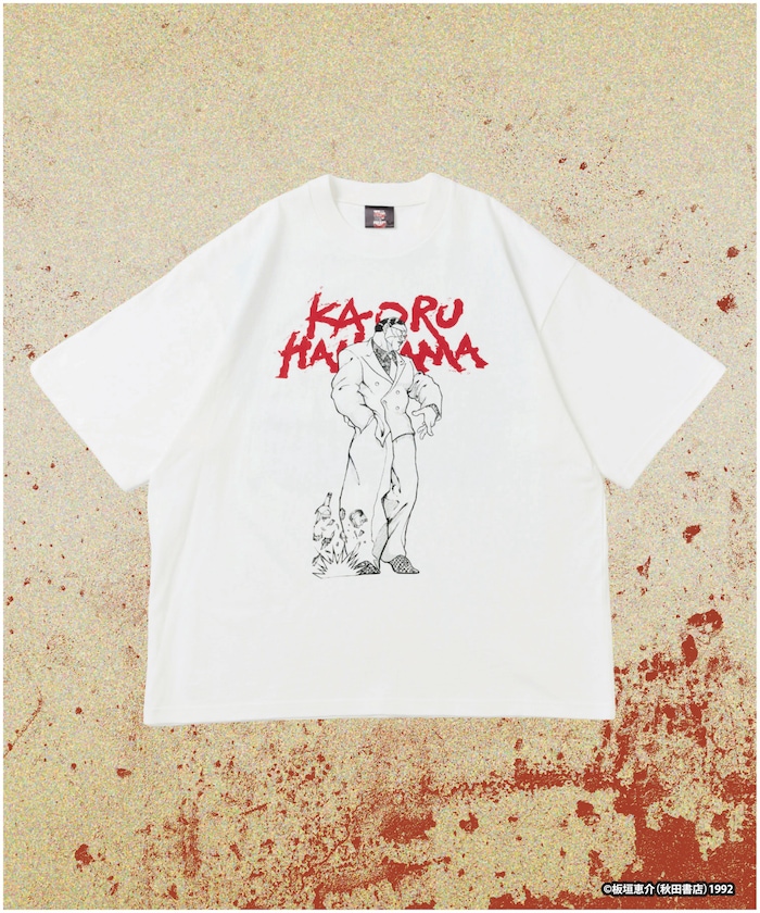 【6月12日 12:00販売開始】 刃牙 「花山薫/侠客立」 プリント クルーネック Tシャツ