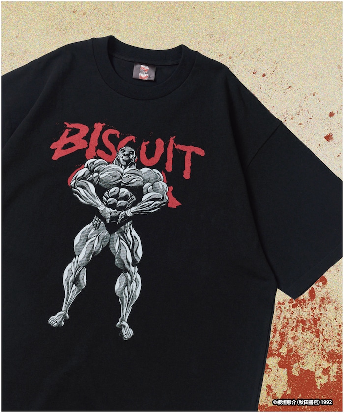 【6月12日 12:00販売開始】 刃牙 「ミスター・アンチェイン/ビスケット・オリ」 プリント クルーネック Tシャツ