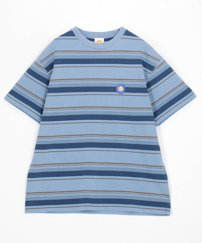 ヘビーウェイト天竺 マルチボーダー リラックスフィット クルーネックTシャツ