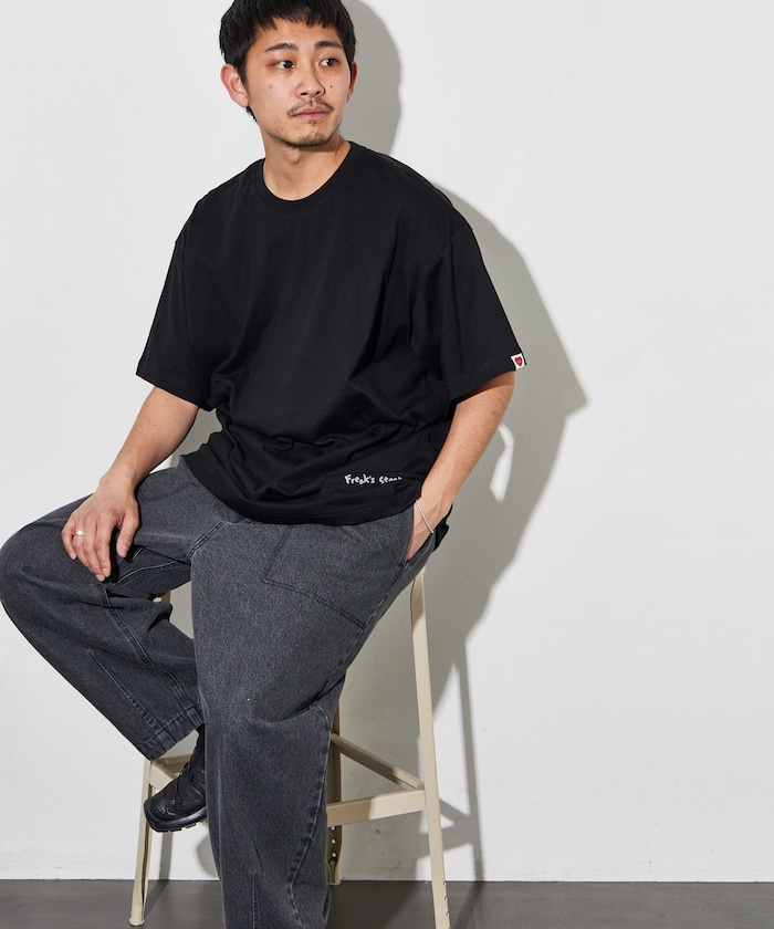 Kurt Wu/風船ハートロゴ バックプリント クルーネックTシャツ
